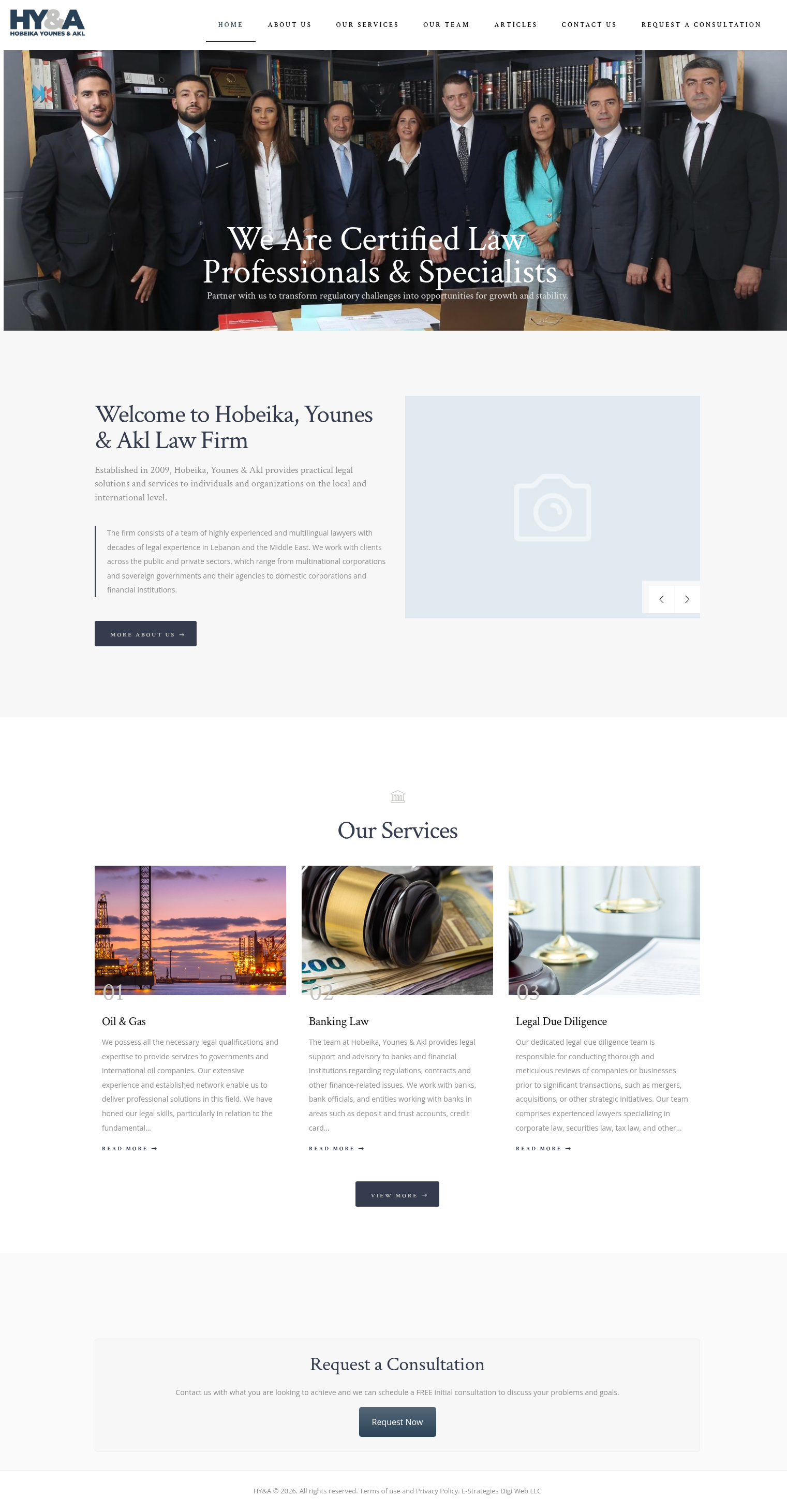 HYA Law — live site screenshot